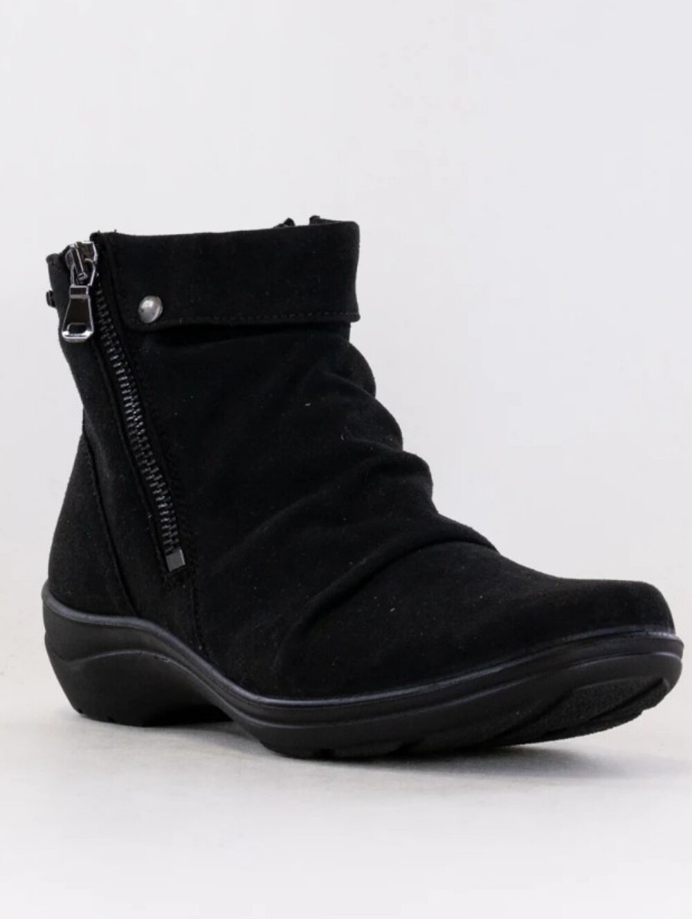Romika Dora Slouchy Waterproof Leather Black Ankle Boots, Size 9, Euro 40, Lined